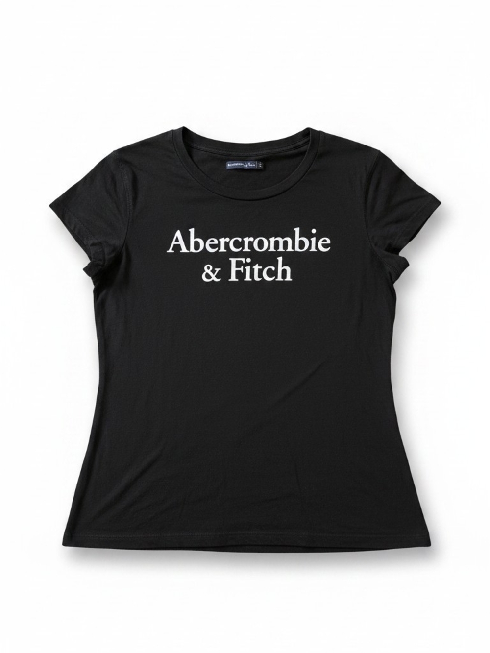 Abercrombie & Fitch Navy Tee with White Logo Text
